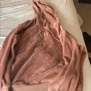Express Pink velour hoodie